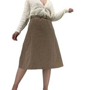 Vintage Katie Brooke Midi Skirt Tan Belted 10